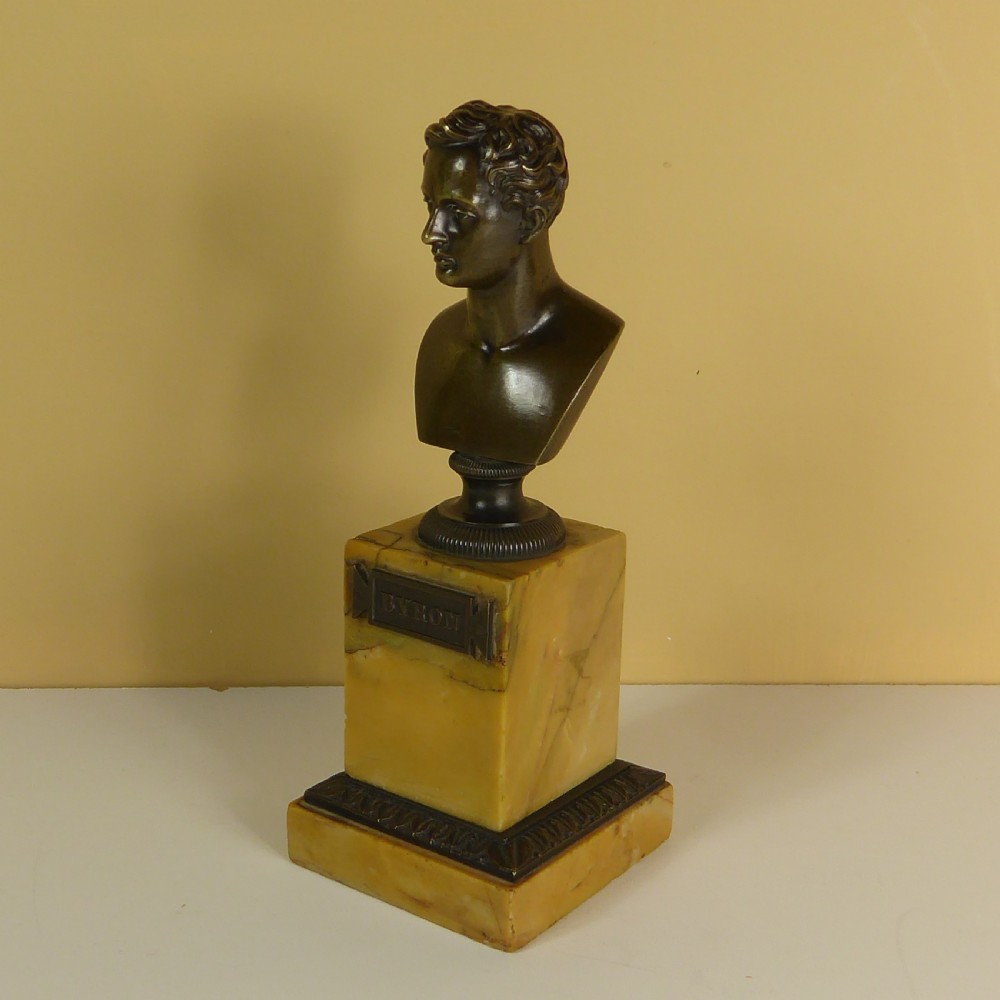 19TH C BRONZE BUST OF BYRON View III