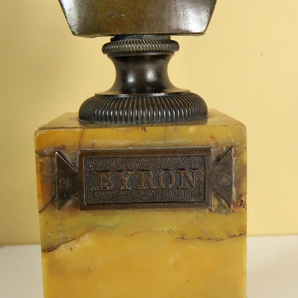 19TH C BRONZE BUST OF BYRON View VI