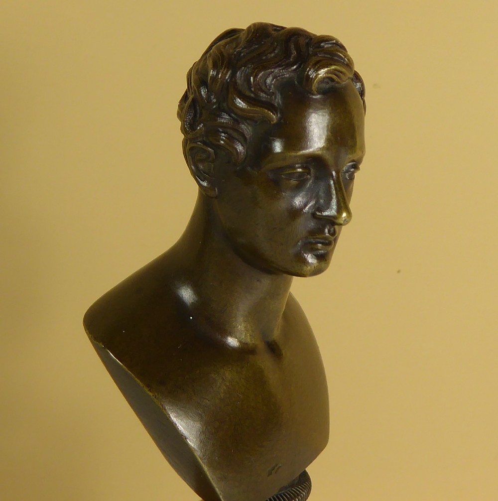 19TH C BRONZE BUST OF BYRON View VII
