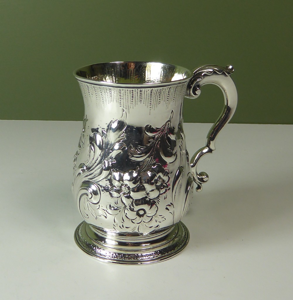 18TH C SILVER TANKARD BY WILLIAM SHAW