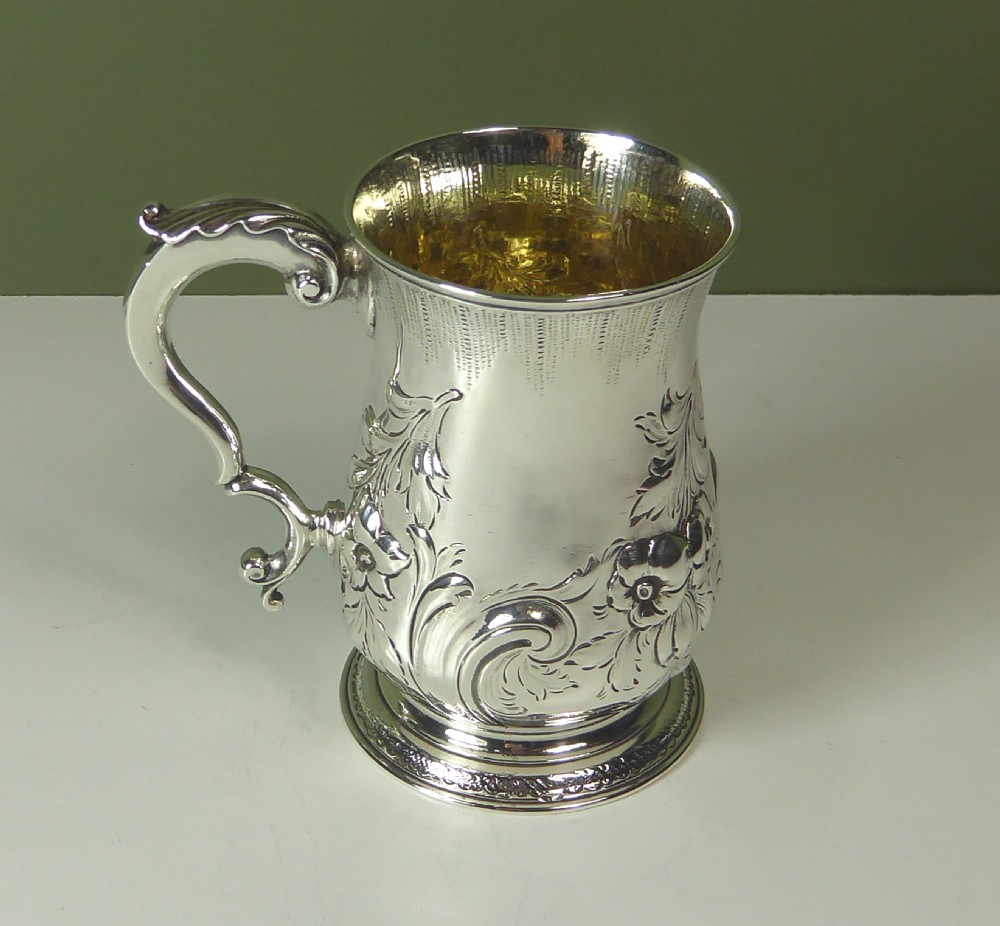 18TH C SILVER TANKARD BY WILLIAM SHAW View II