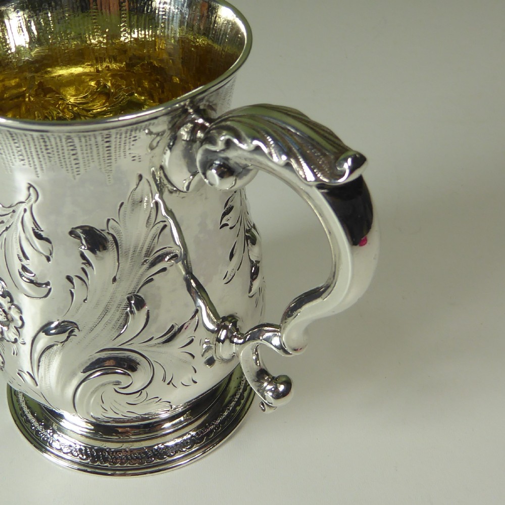 18TH C SILVER TANKARD BY WILLIAM SHAW View III