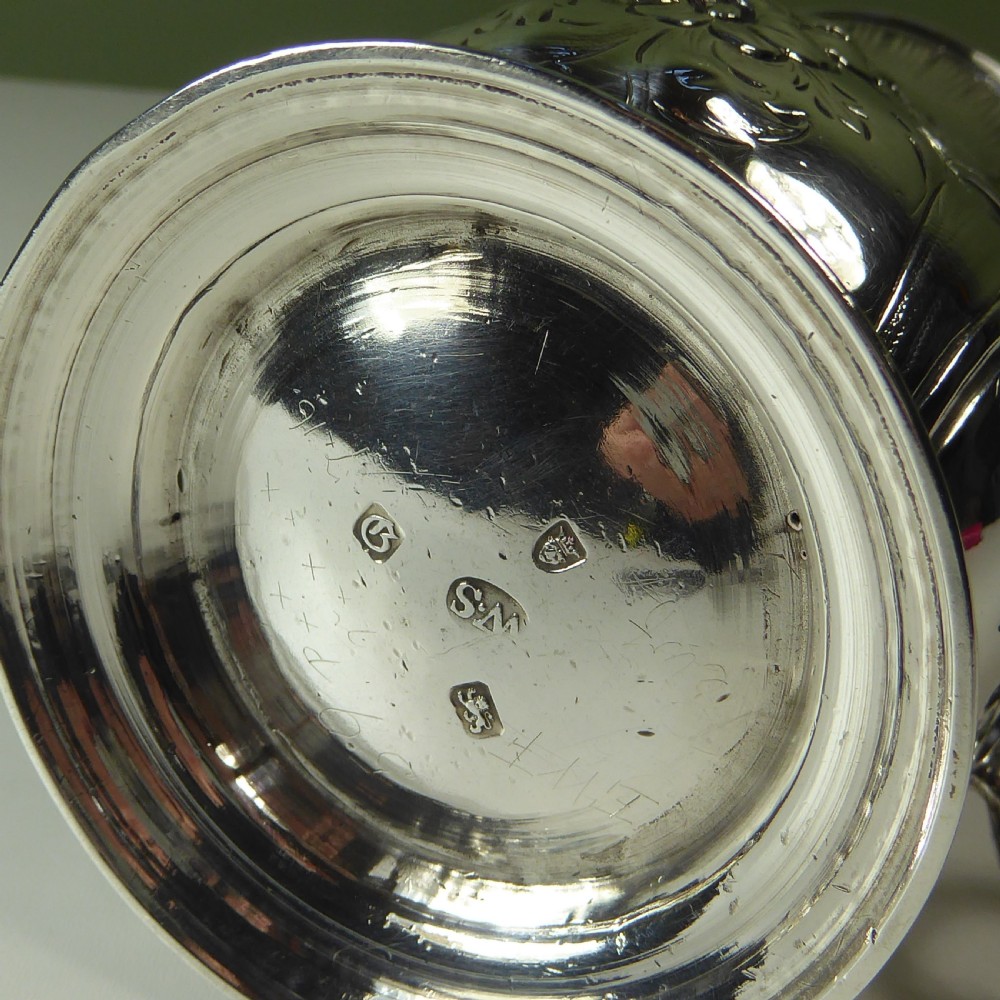 18TH C SILVER TANKARD BY WILLIAM SHAW View V
