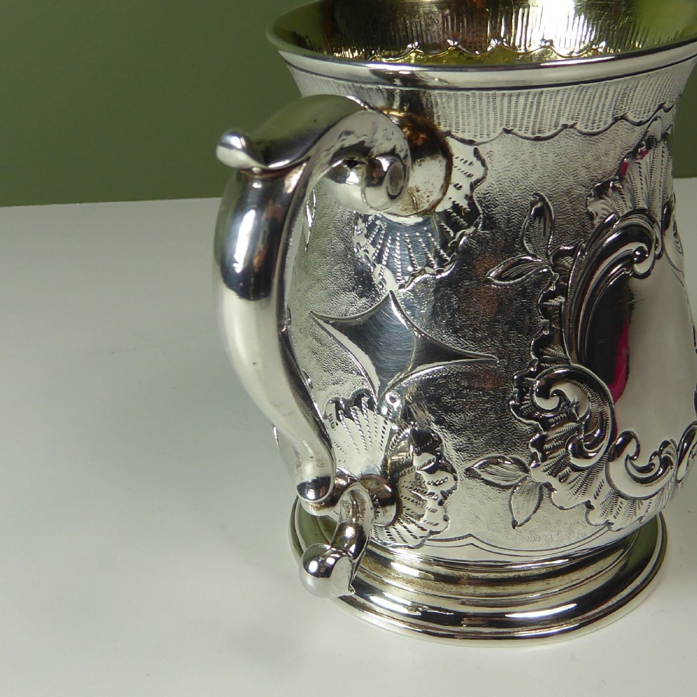 18TH C SILVER TANKARD BY RICHARD BAYLEY 1748 View IV