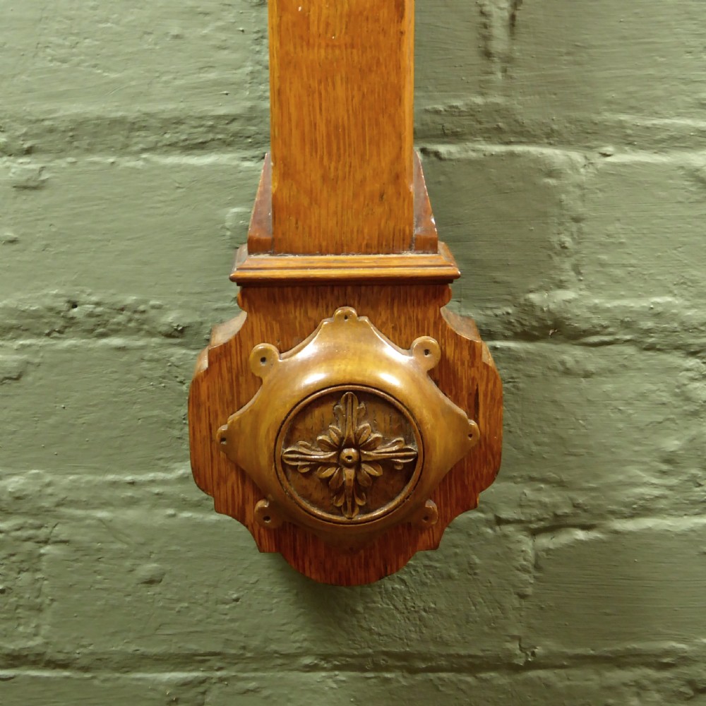 19TH C OAK STICK BAROMETER View IV