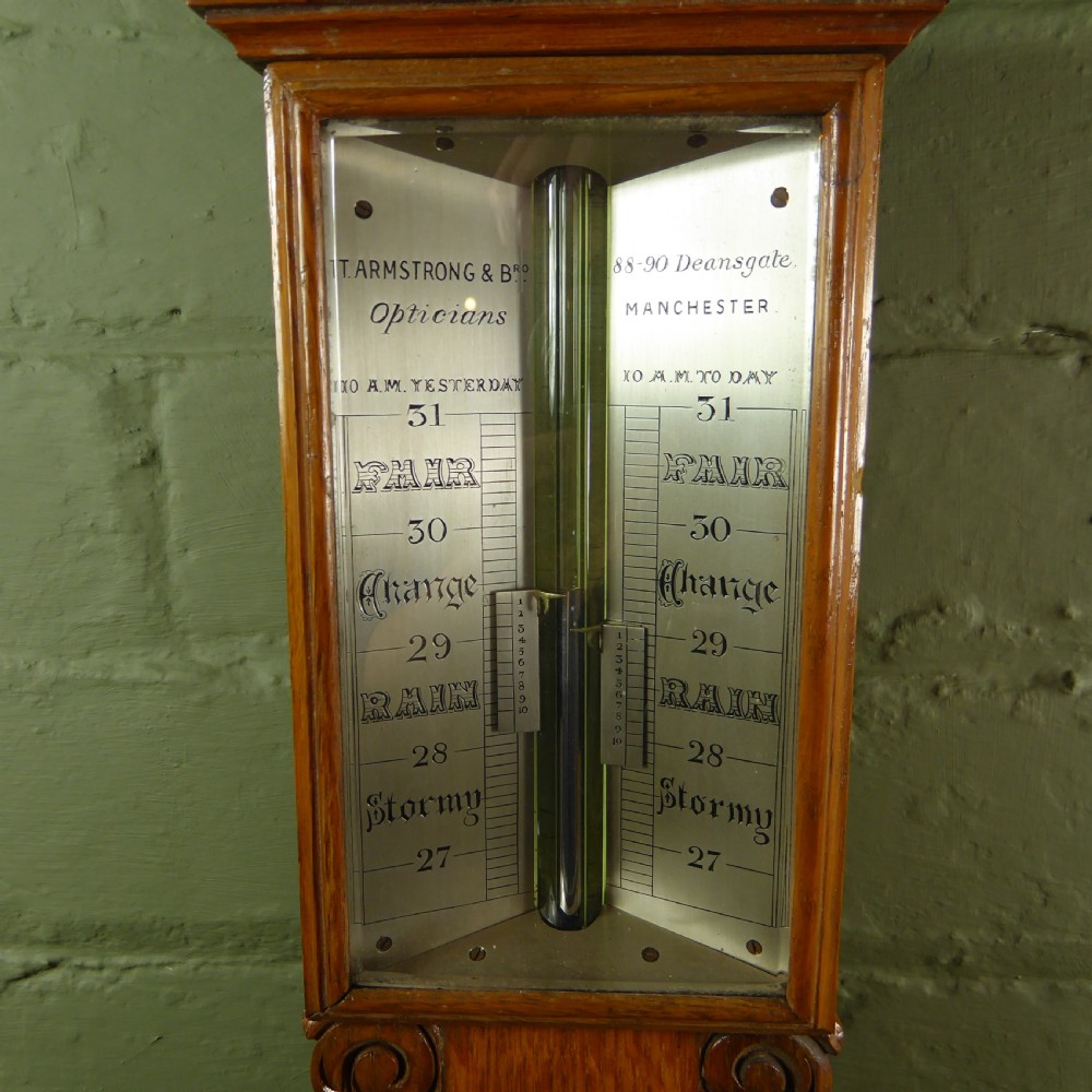19TH C OAK STICK BAROMETER View VI