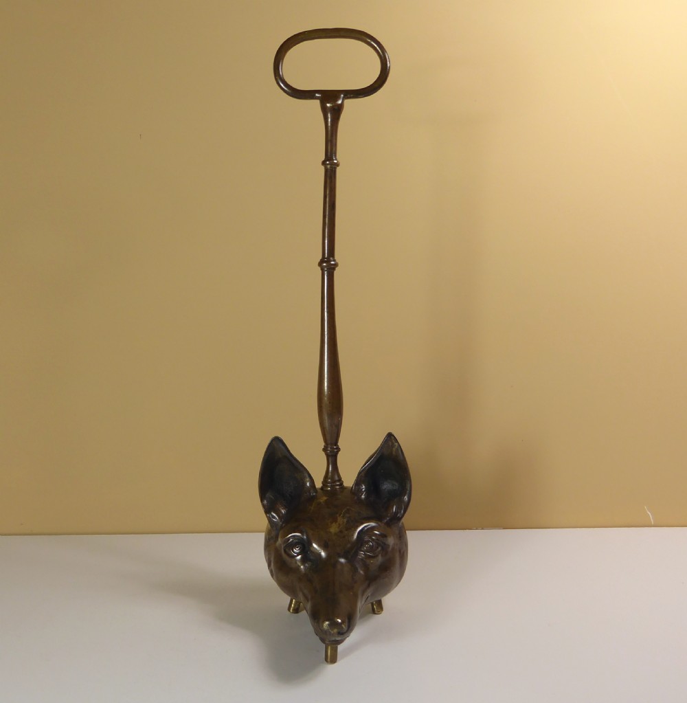 19TH C BRASS FOX DOOR PORTER View II