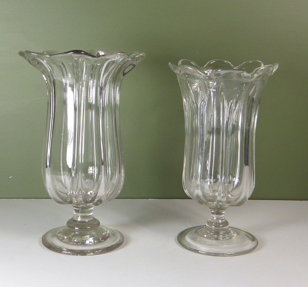 TWO 19TH C CELERY VASES