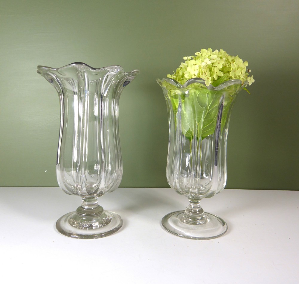 TWO 19TH C CELERY VASES View III