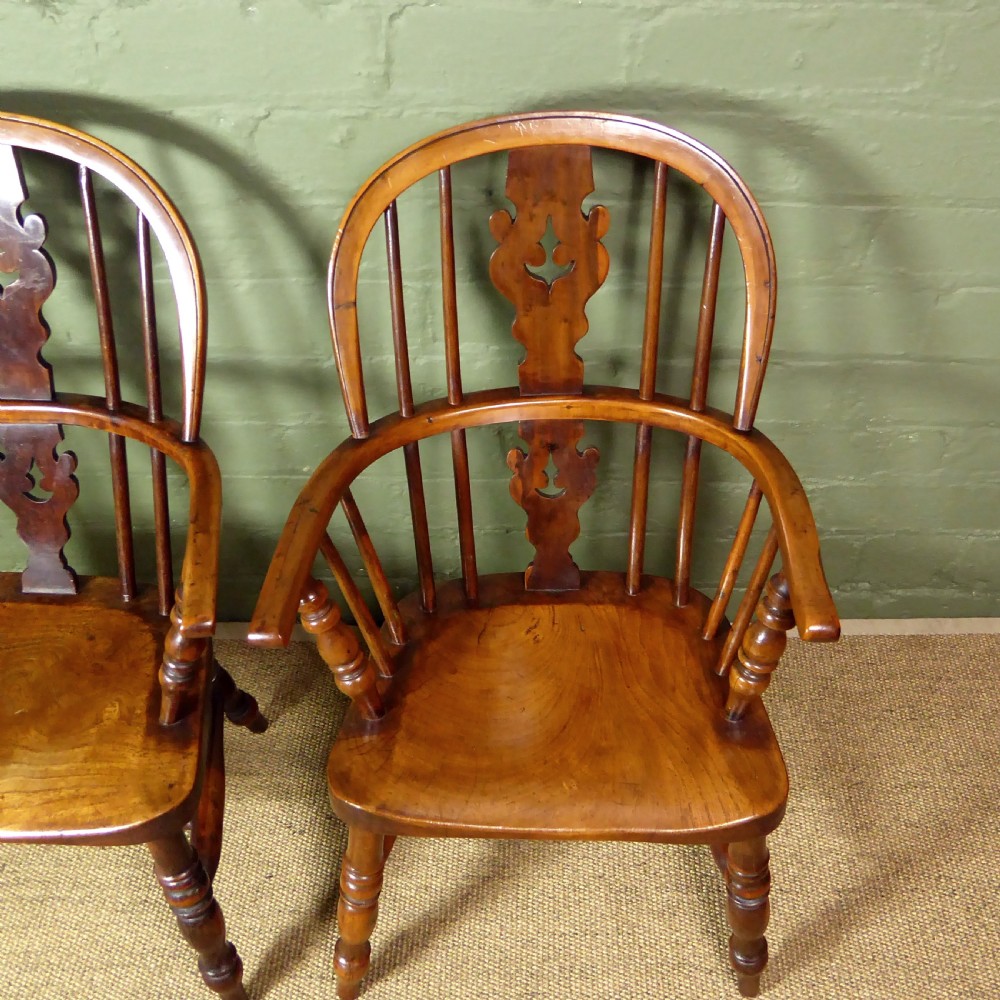 PAIR OF  YEW WOOD CHILDS WINDSOR CHAIRS View V