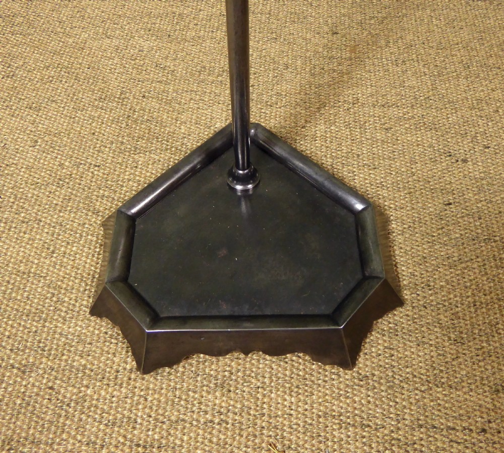 19TH C BURNISHED STEEL FIRE TOOL STAND View III