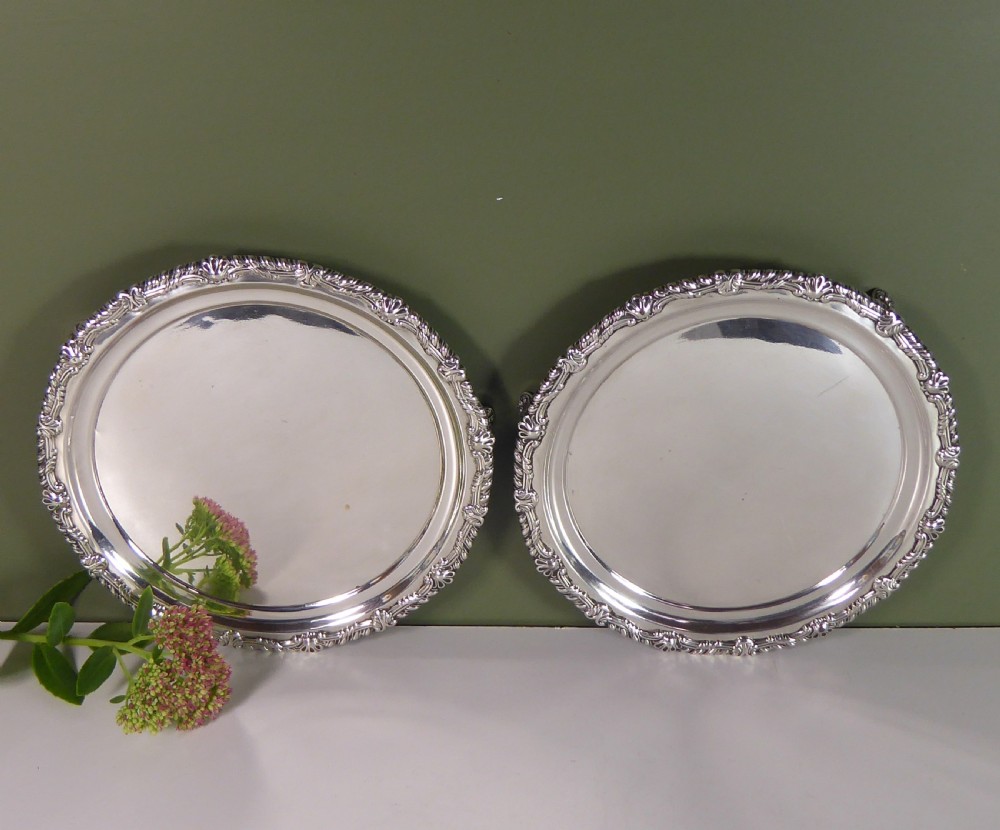 PAIR OF REGENCY SILVER SALVERS View II