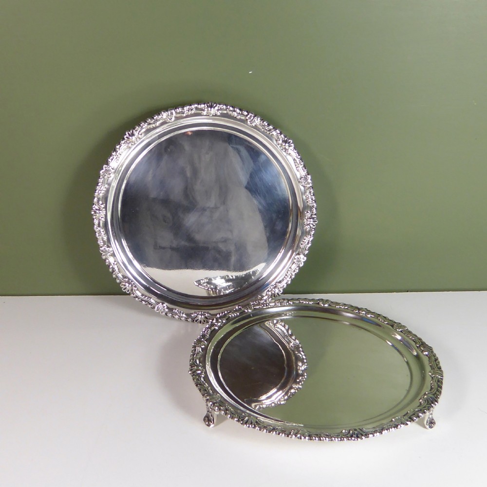 PAIR OF REGENCY SILVER SALVERS View V