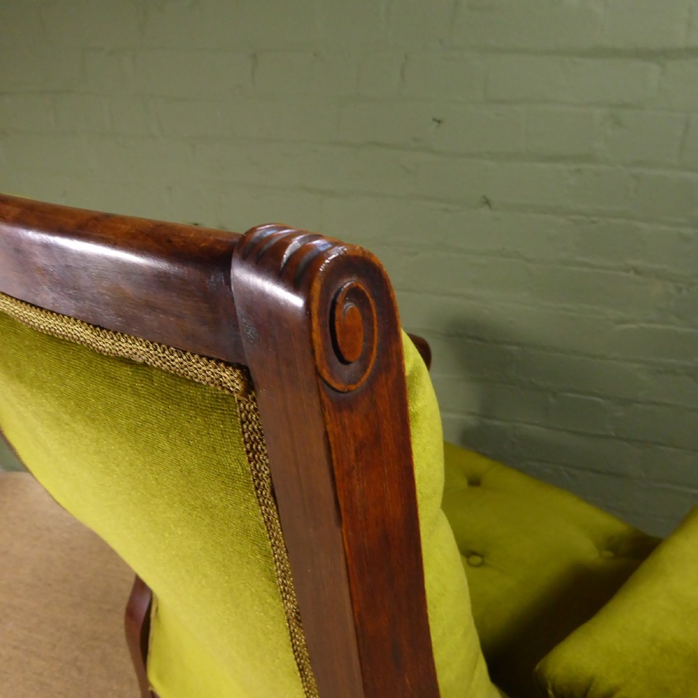 GENEROUS ROSEWOOD LIBRARY CHAIR  View V