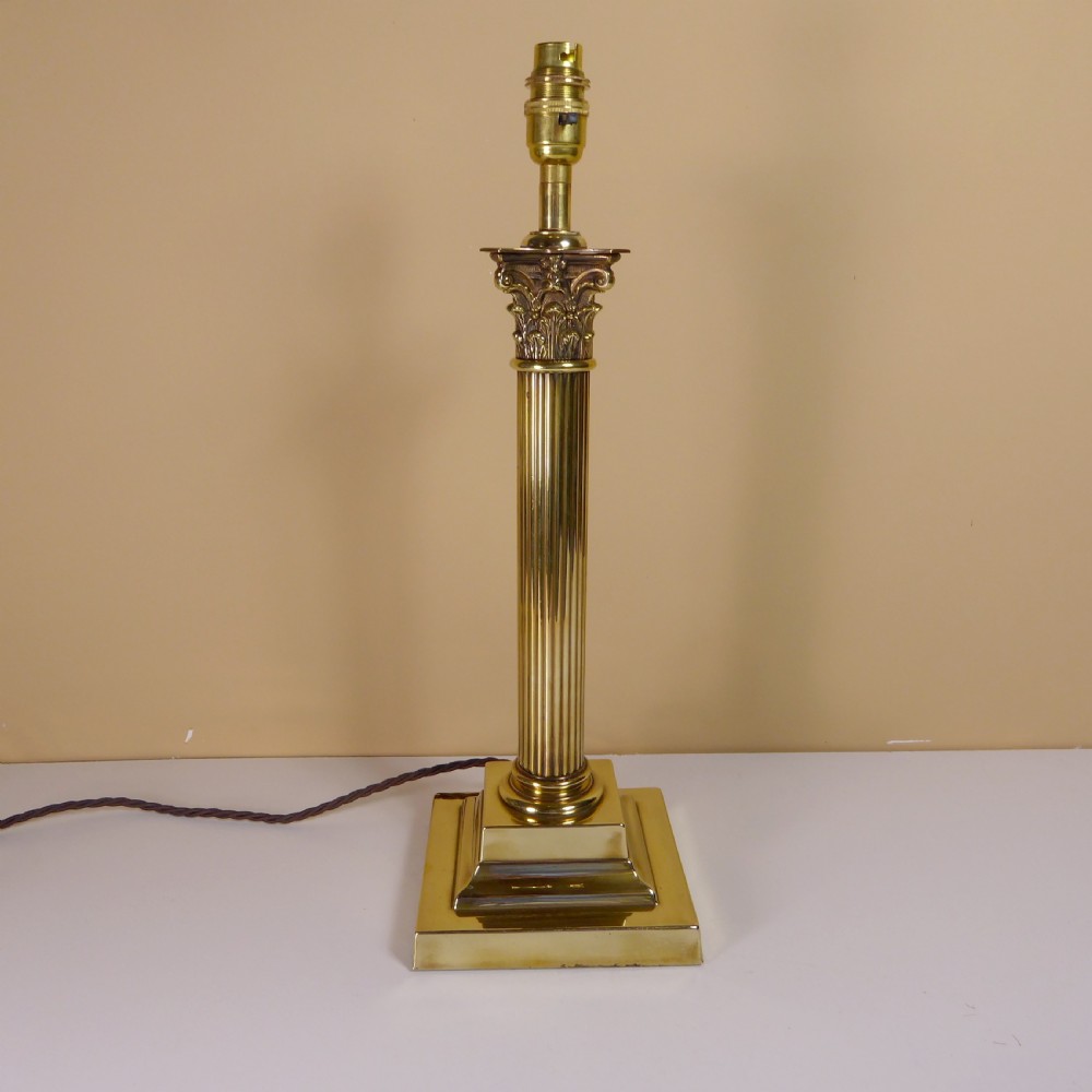 CLASSICAL 19TH C BRASS LAMP BASE