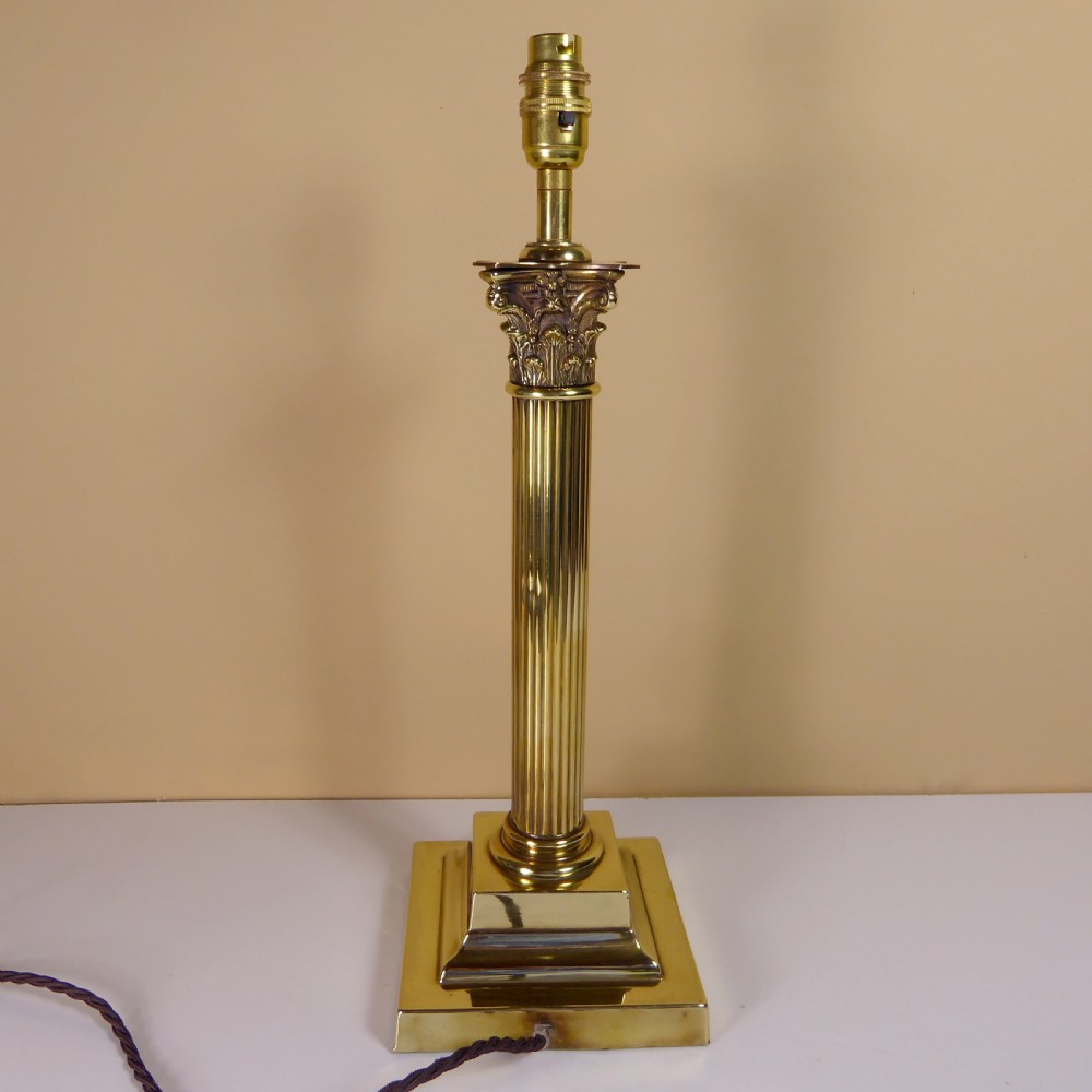 CLASSICAL 19TH C BRASS LAMP BASE View II