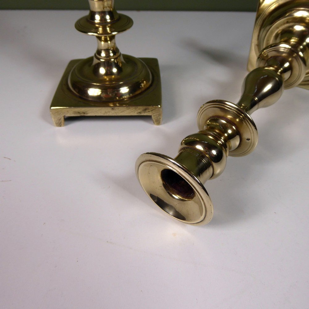 PAIR OF CAST BRASS CANDLESTICKS 1820 View IV
