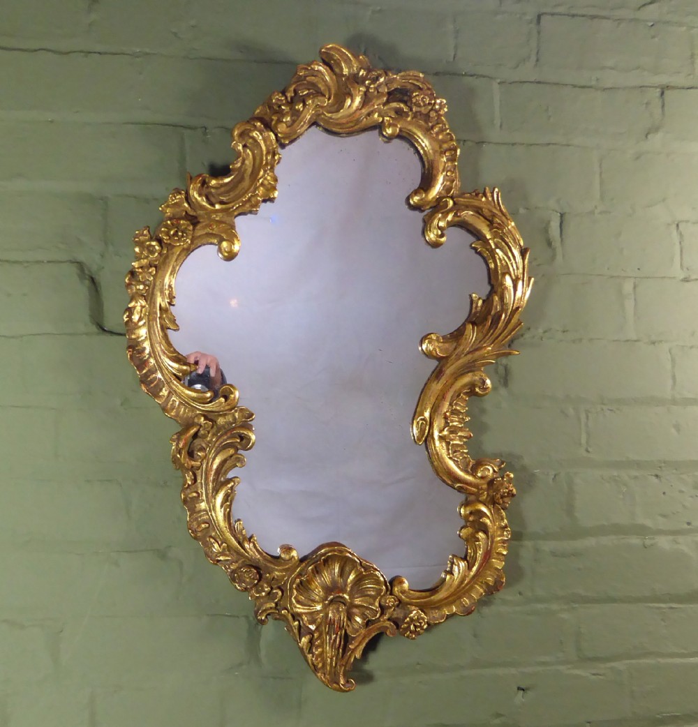19TH C SCROLLED GILT MIRROR