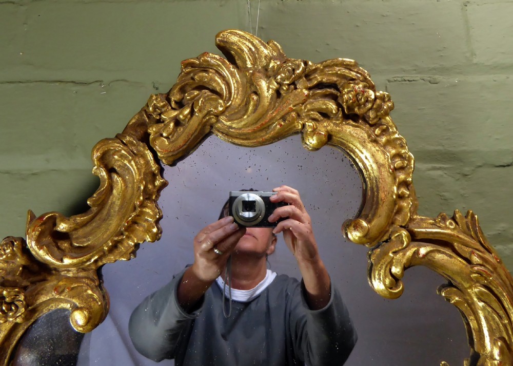 19TH C SCROLLED GILT MIRROR View III