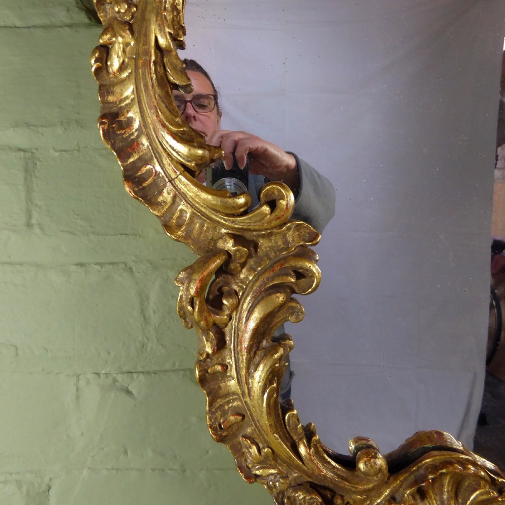 19TH C SCROLLED GILT MIRROR View IV