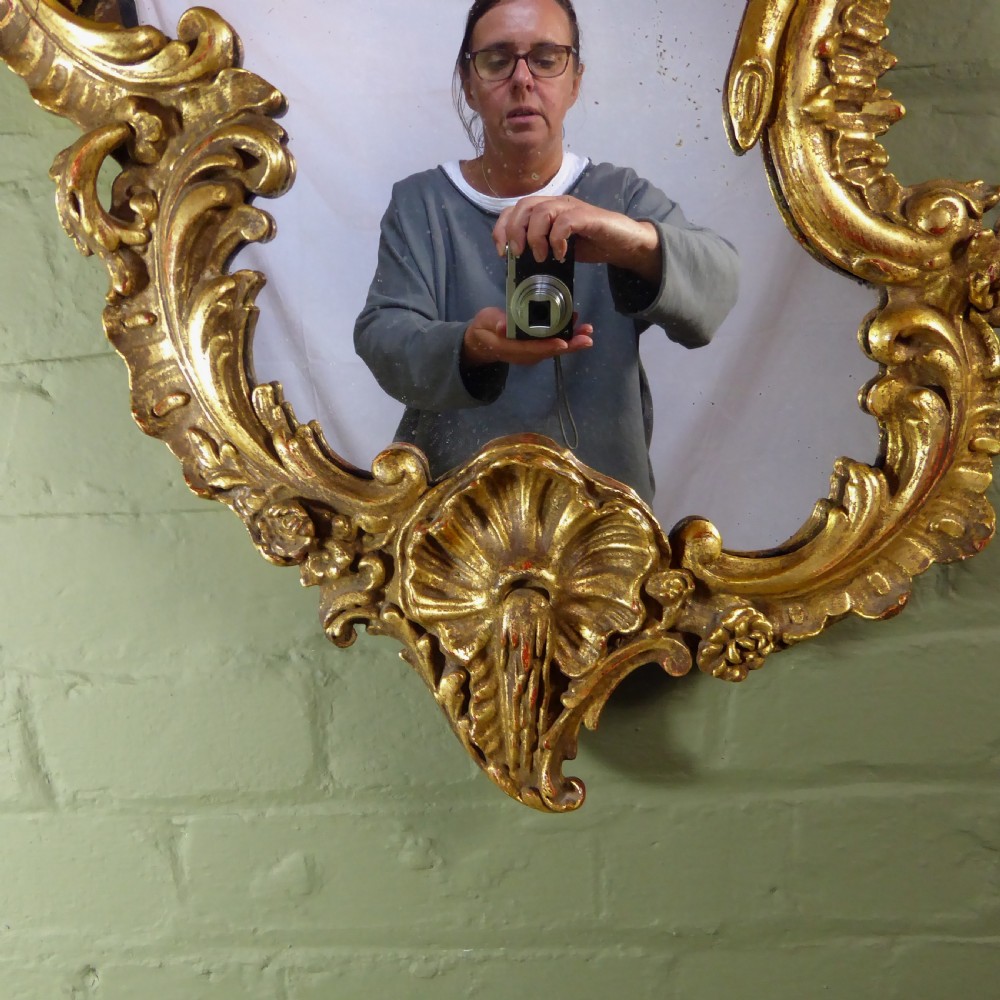 19TH C SCROLLED GILT MIRROR View V
