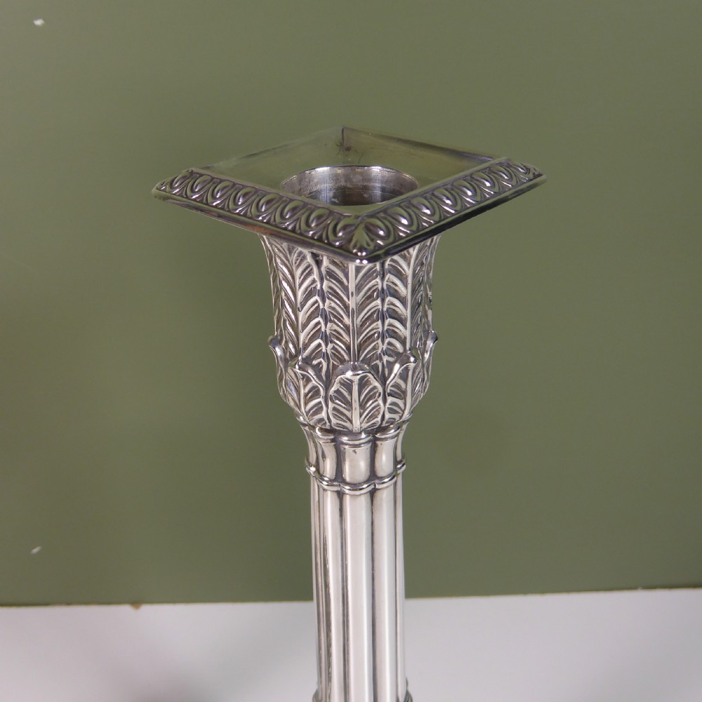 PAIR OF 19TH C SILVER CANDLESTICKS View IV