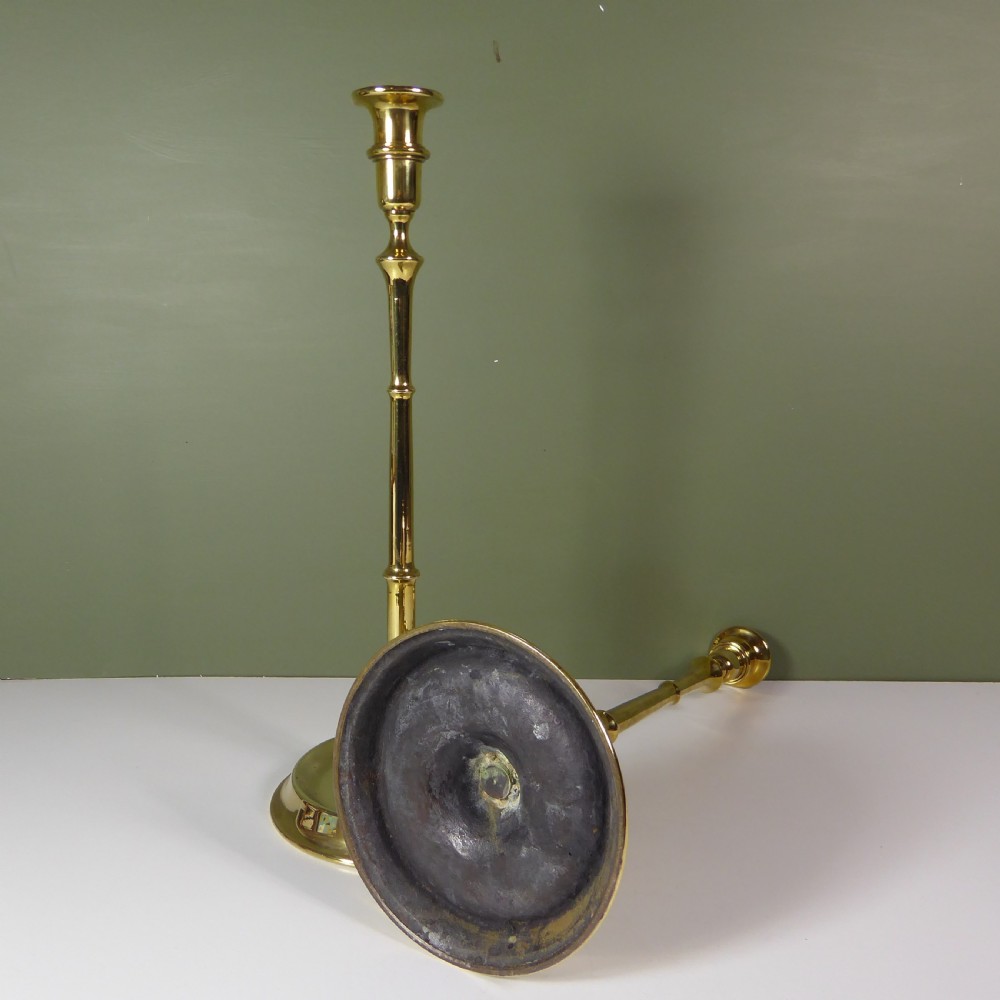 TALL PAIR OF BRASS CANDLESTICKS View IV