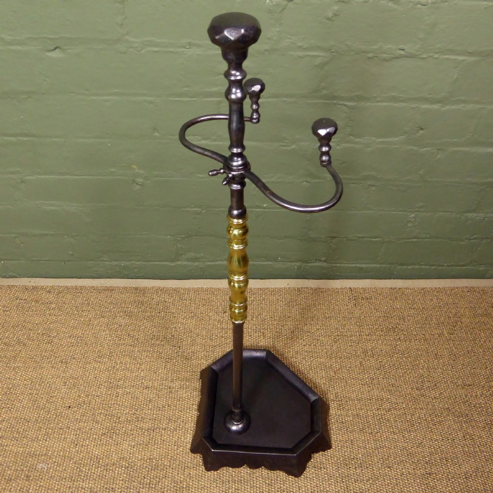 19TH C STEEL FIRE TOOL STAND View IV