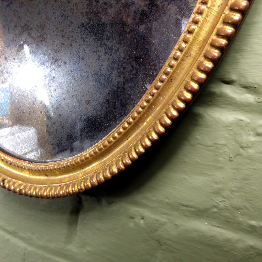 19TH C OVAL GILT WALL MIRROR View IV