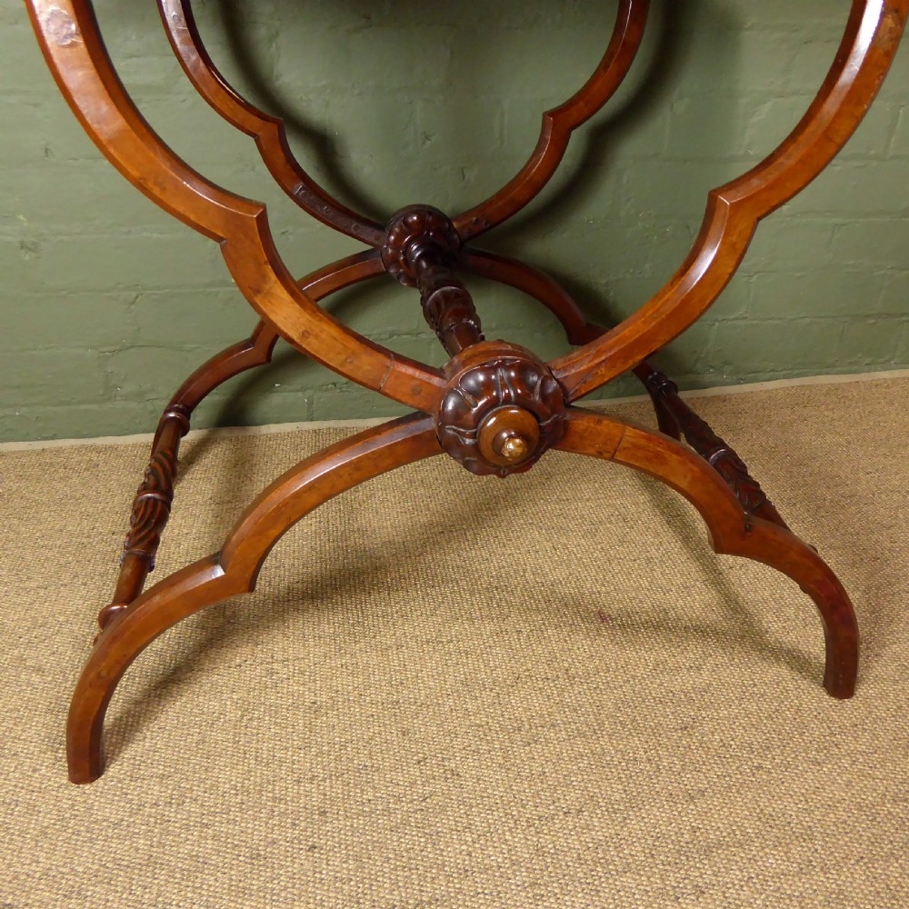 19TH C WALNUT COACHING TABLE View II