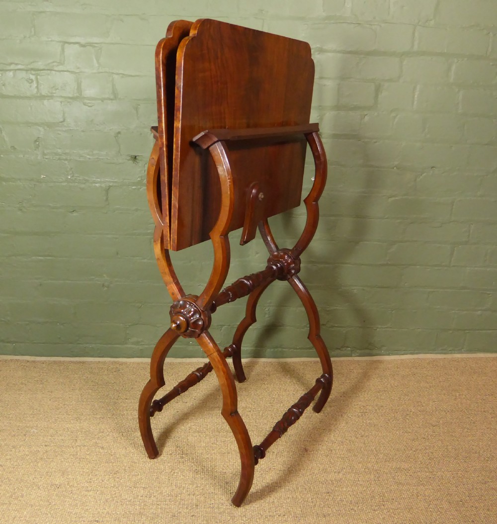 19TH C WALNUT COACHING TABLE View III