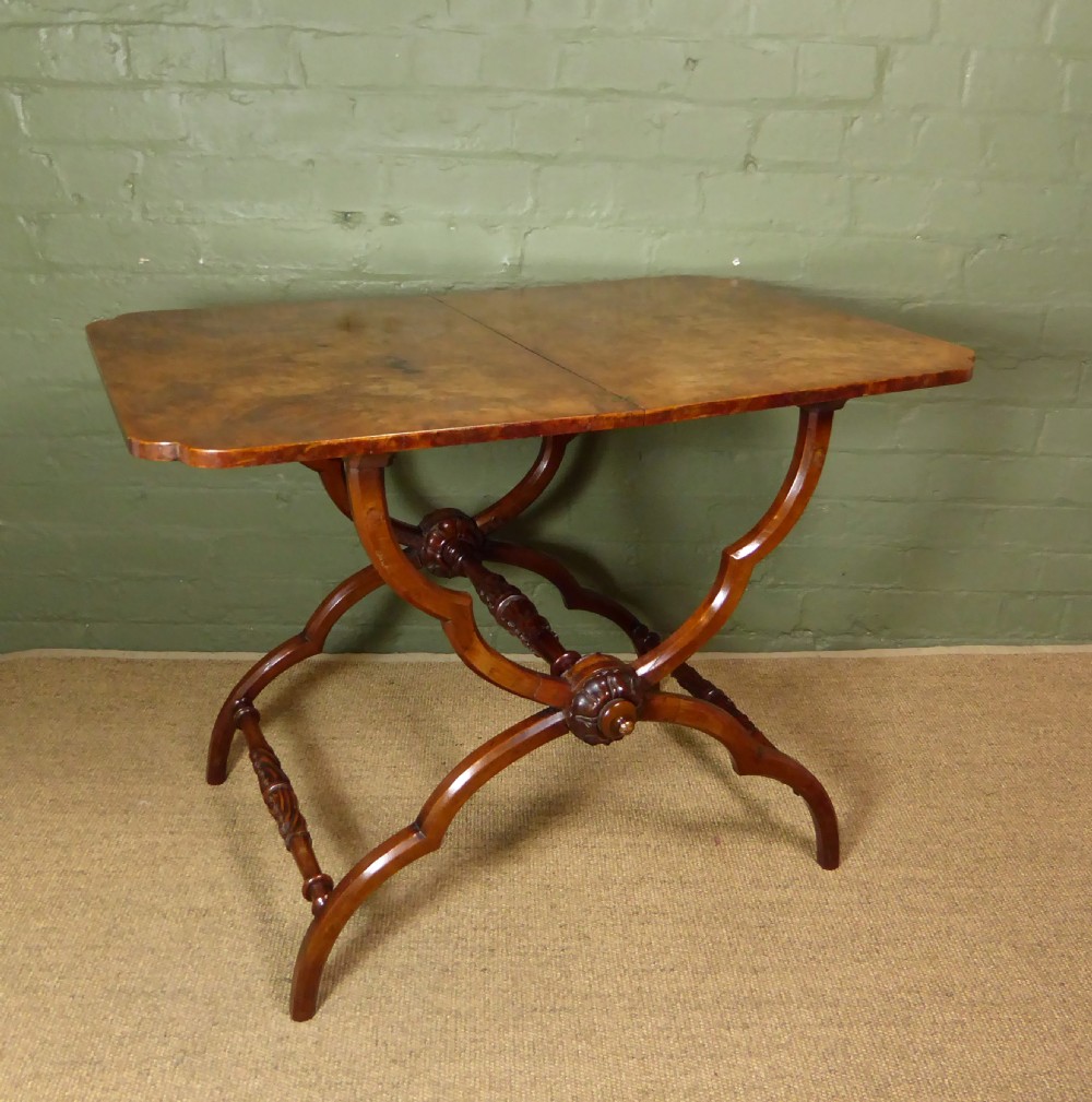 19TH C WALNUT COACHING TABLE View V