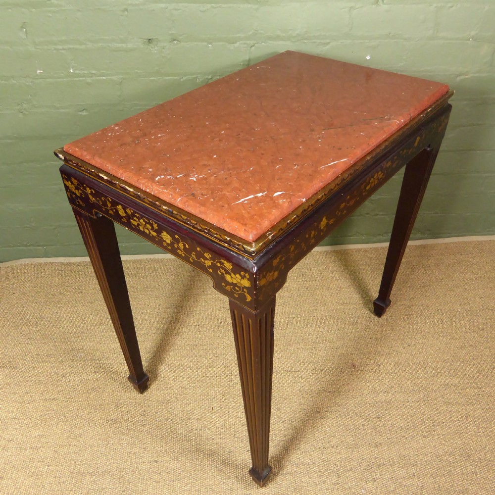 19TH C LACQUER & MARBLE CENTRE TABLE View IV