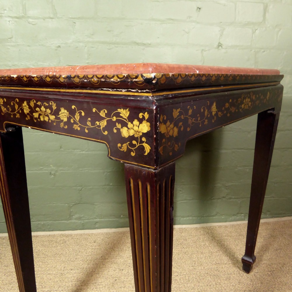 19TH C LACQUER & MARBLE CENTRE TABLE View VI