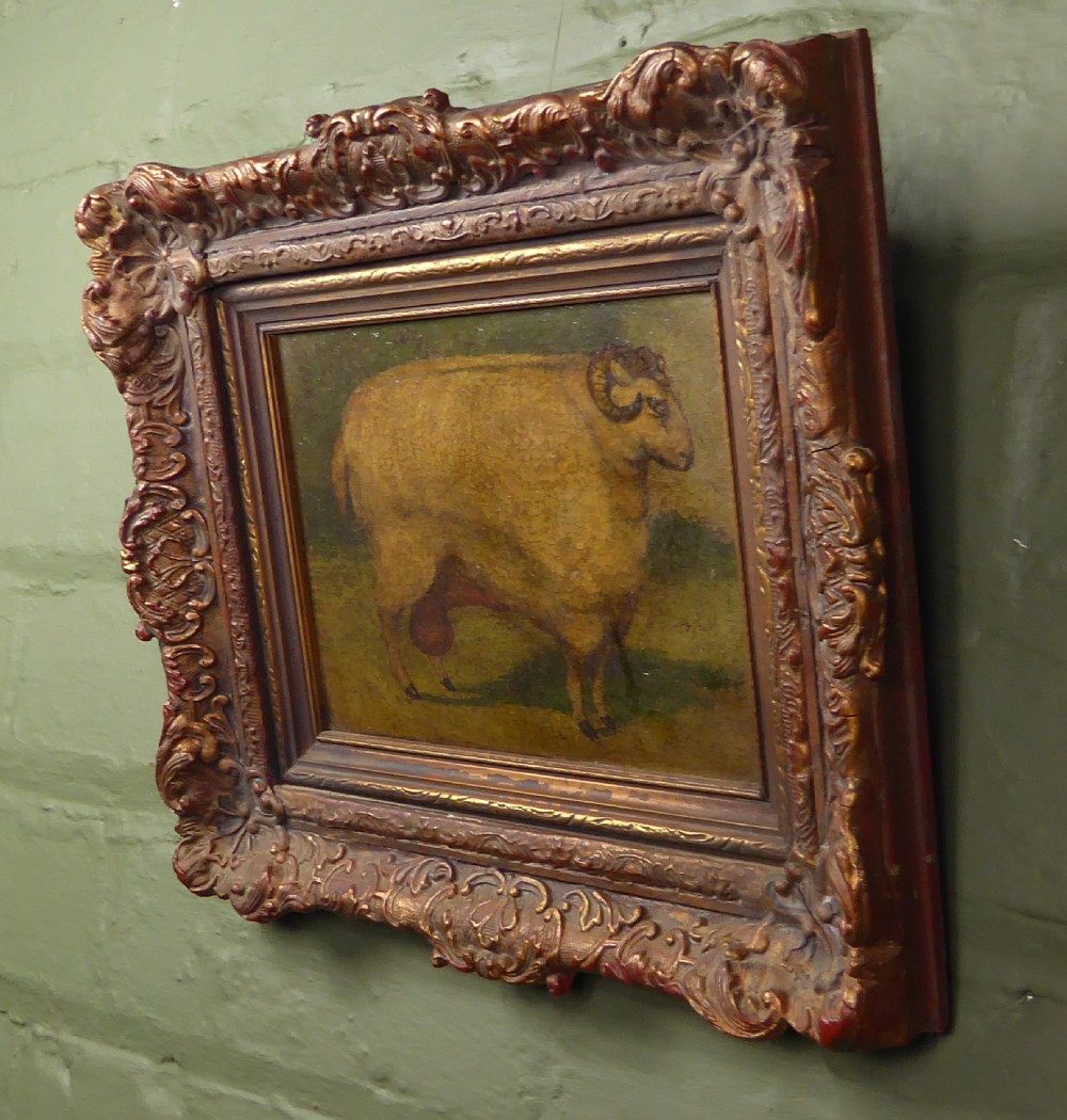 19TH C OIL PAINTING OF A RAM View II