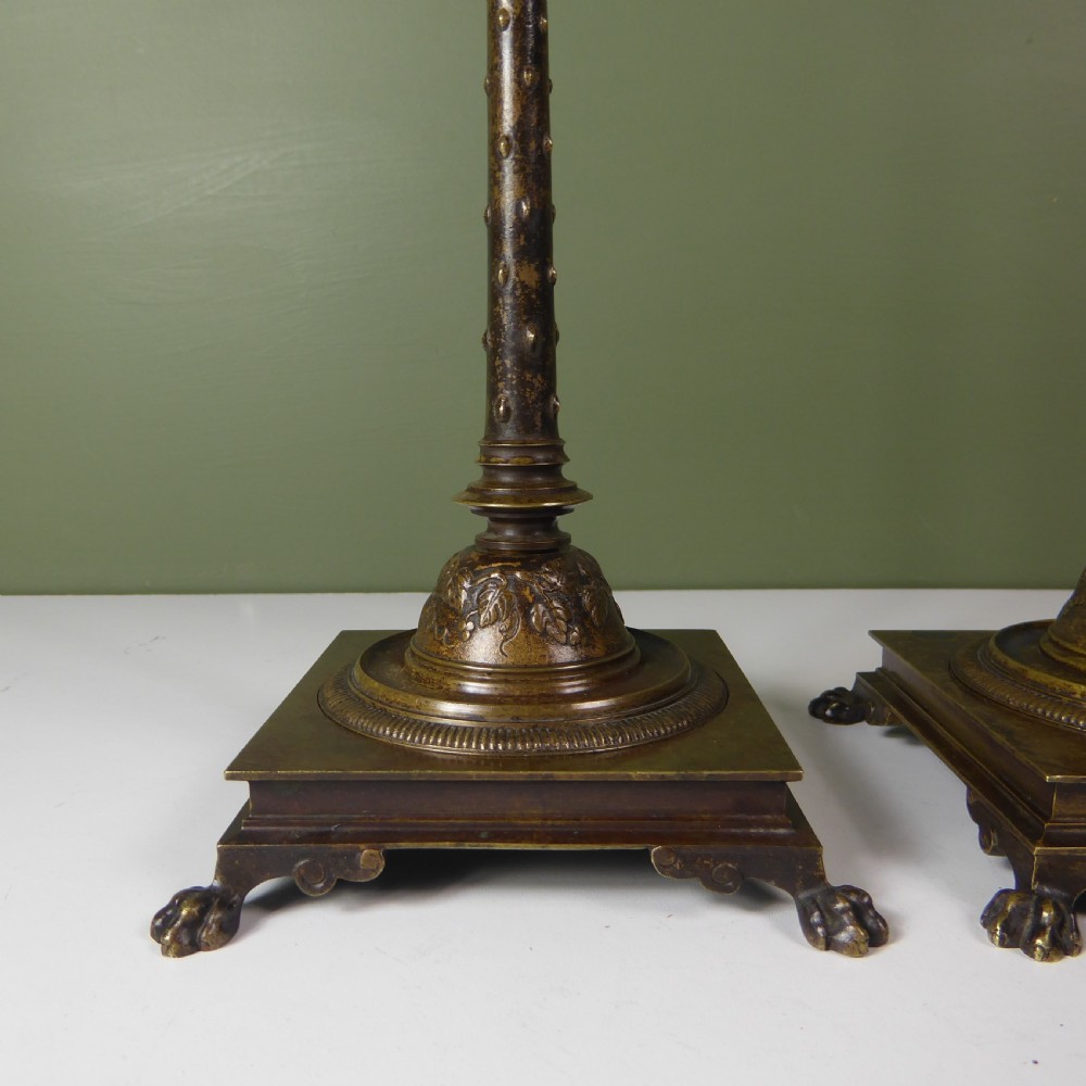 PAIR OF AESTHETIC MOVEMENT BRONZE CANDLESTICKS View IV