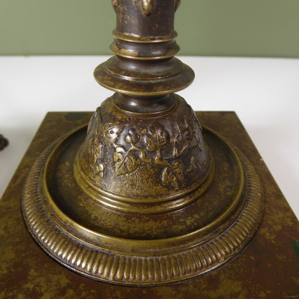PAIR OF AESTHETIC MOVEMENT BRONZE CANDLESTICKS View V