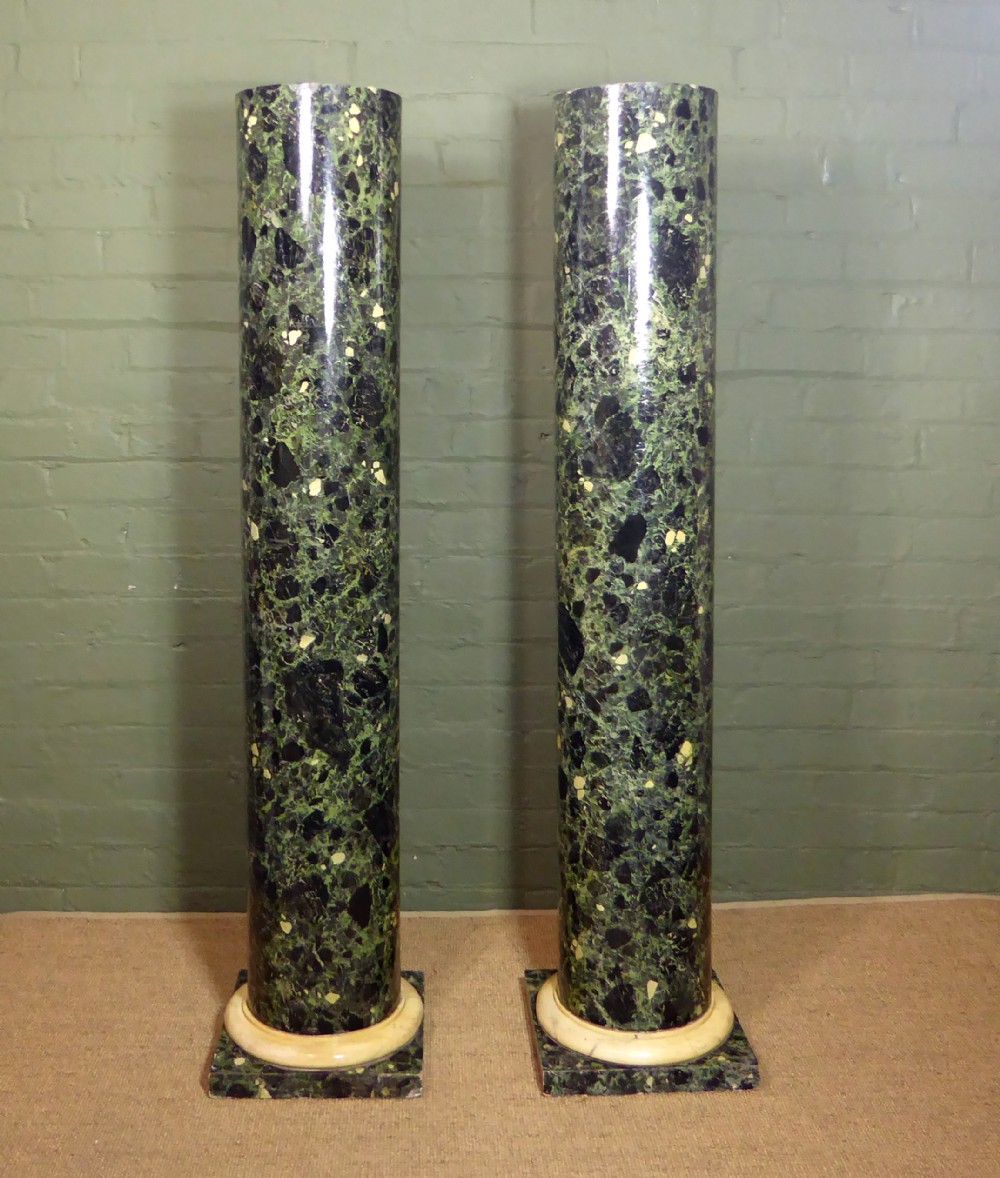 PAIR OF SIMULATED MARBLE COLUMN PEDESTALS