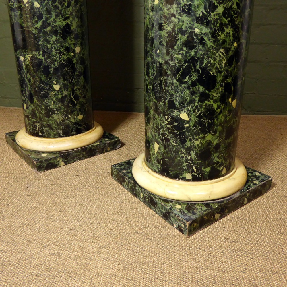 PAIR OF SIMULATED MARBLE COLUMN PEDESTALS View III