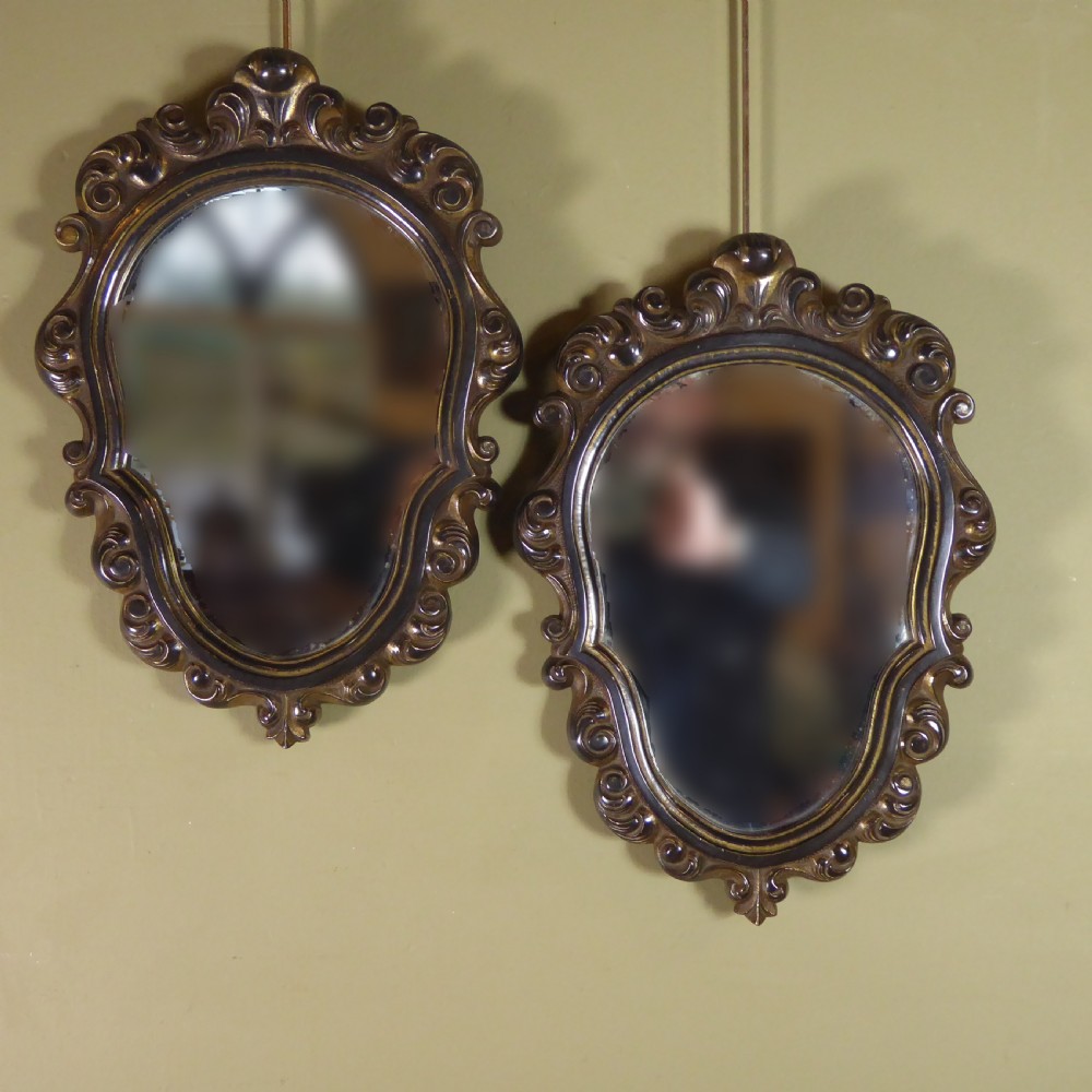 PAIR OF 19TH C BRONZE & GILTED MIRRORS View II