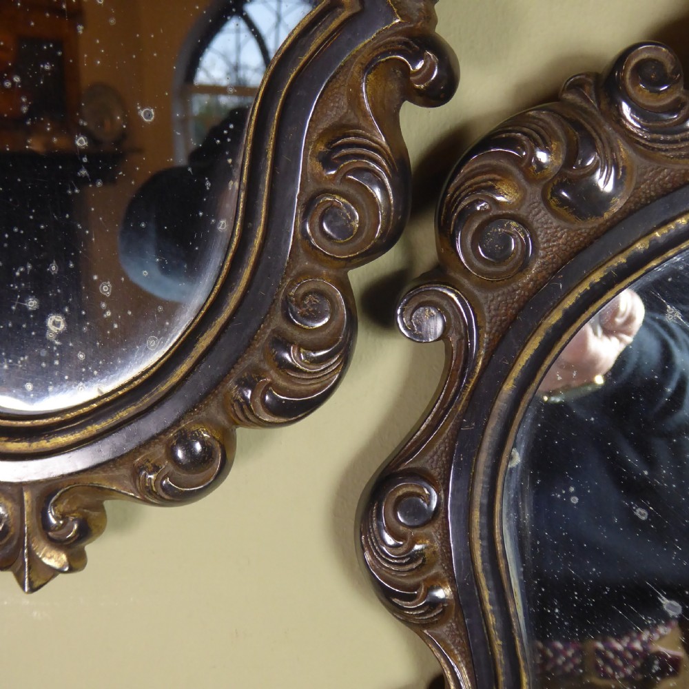 PAIR OF 19TH C BRONZE & GILTED MIRRORS View VI