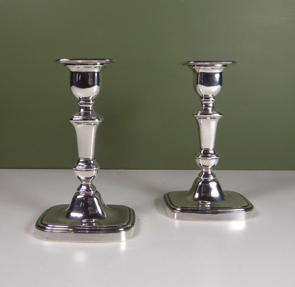 PAIR OF SILVER CANDLESTICKS