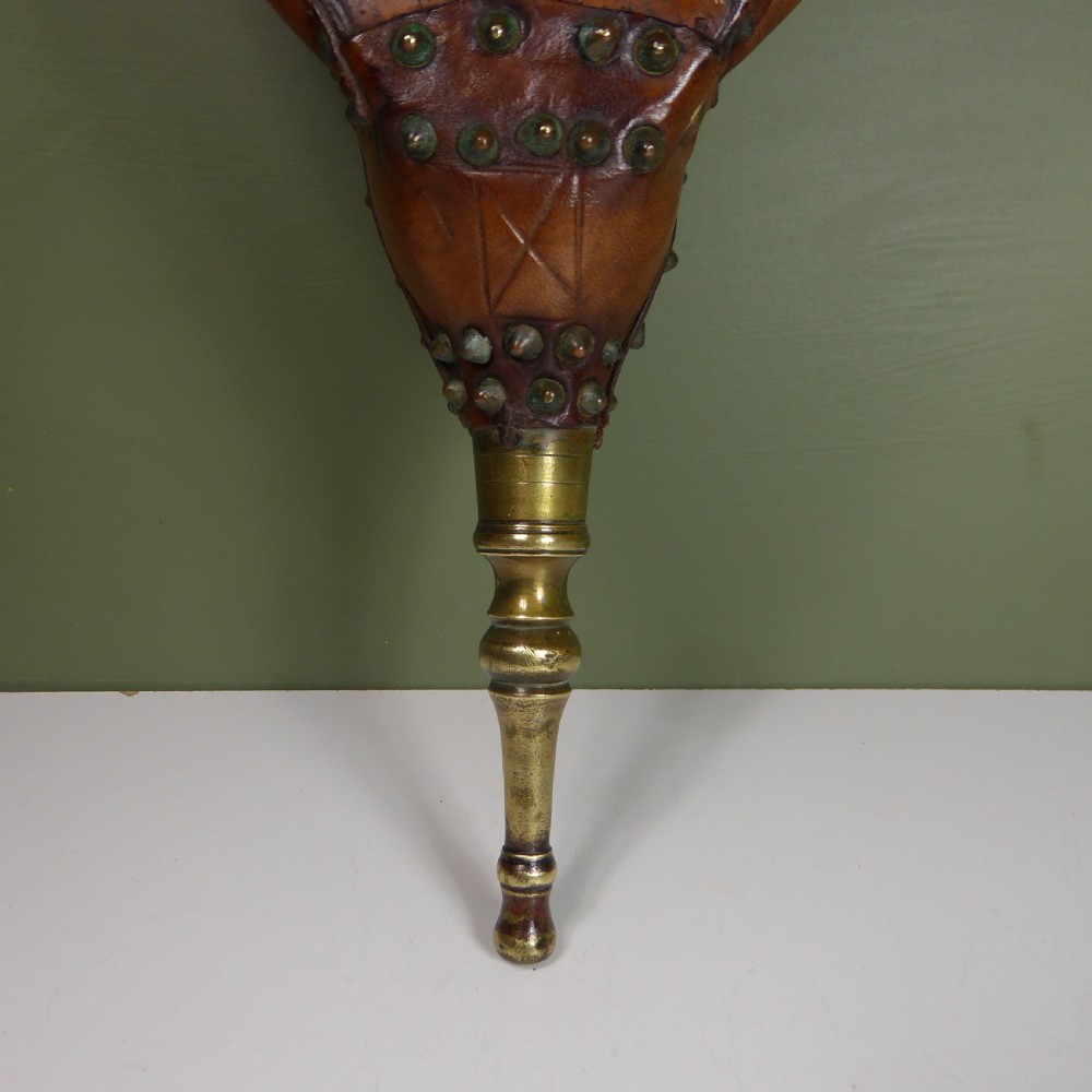 19TH C OAK FIRE BELLOWS View II