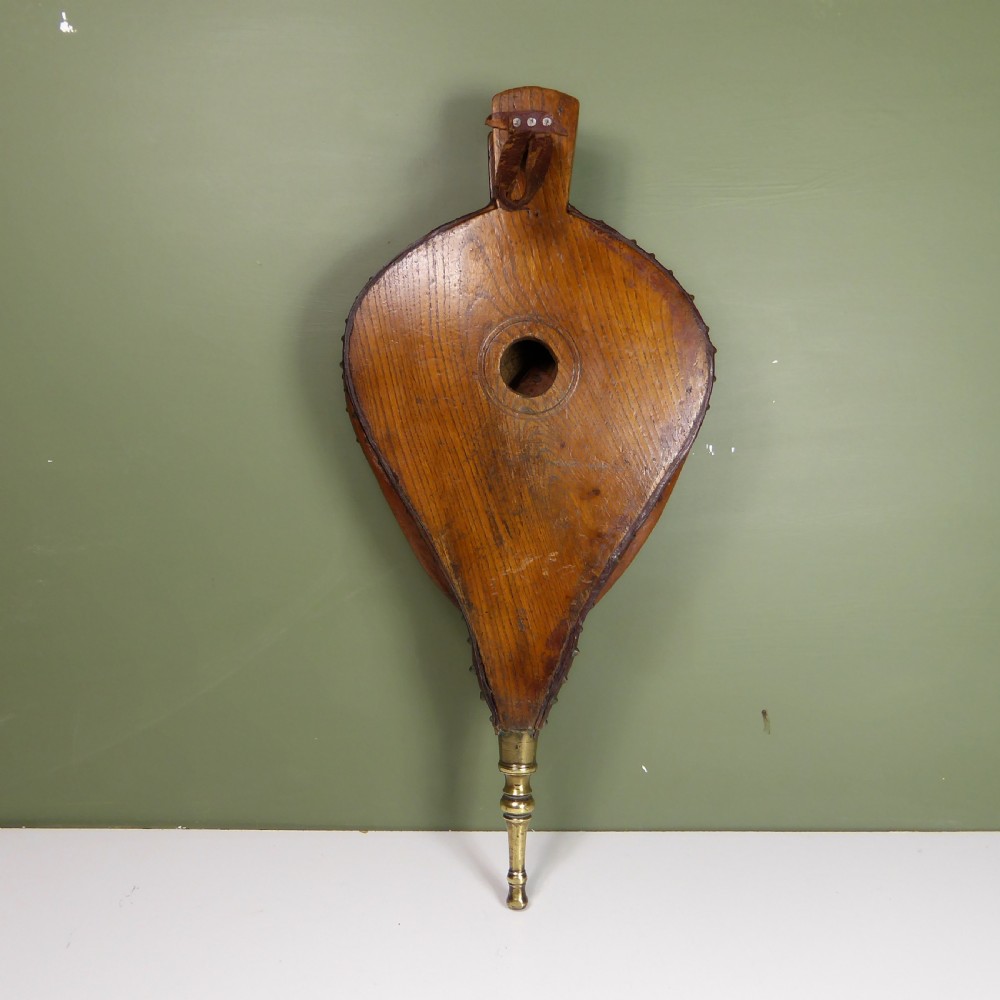 19TH C OAK FIRE BELLOWS View IV