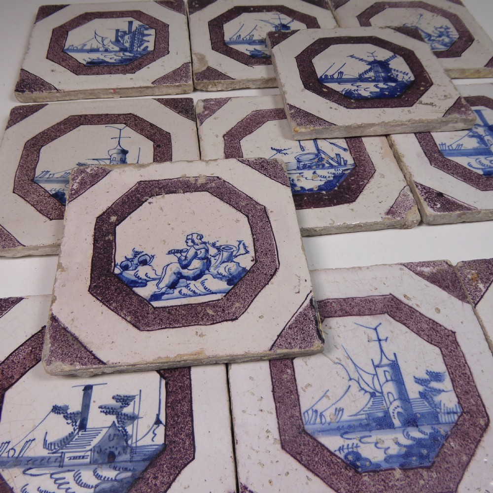 SET OF 18TH C DELFT TILES