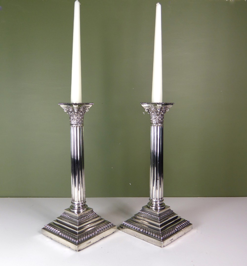 PAIR OF SILVER CANDLESTICKS View V