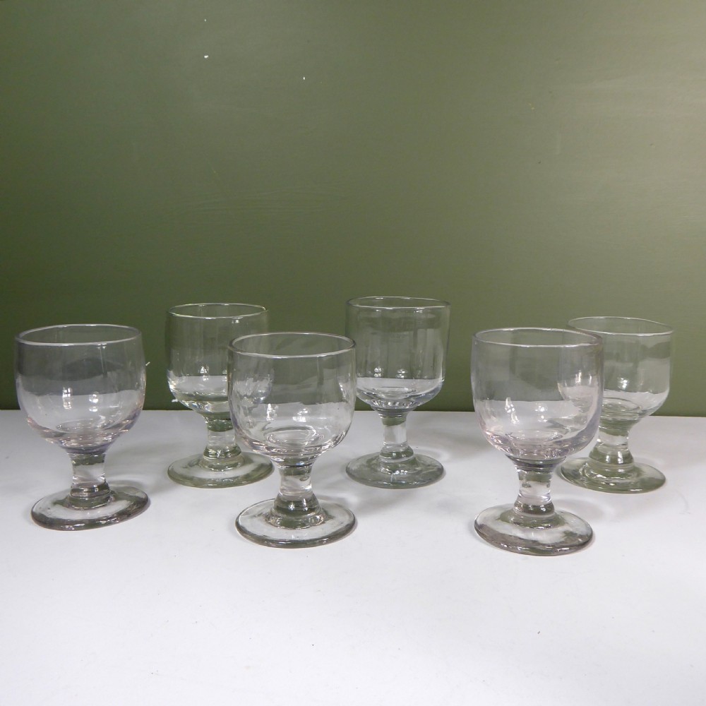 COLLECTION OF 6 EARLY 19TH C WINE GLASSES