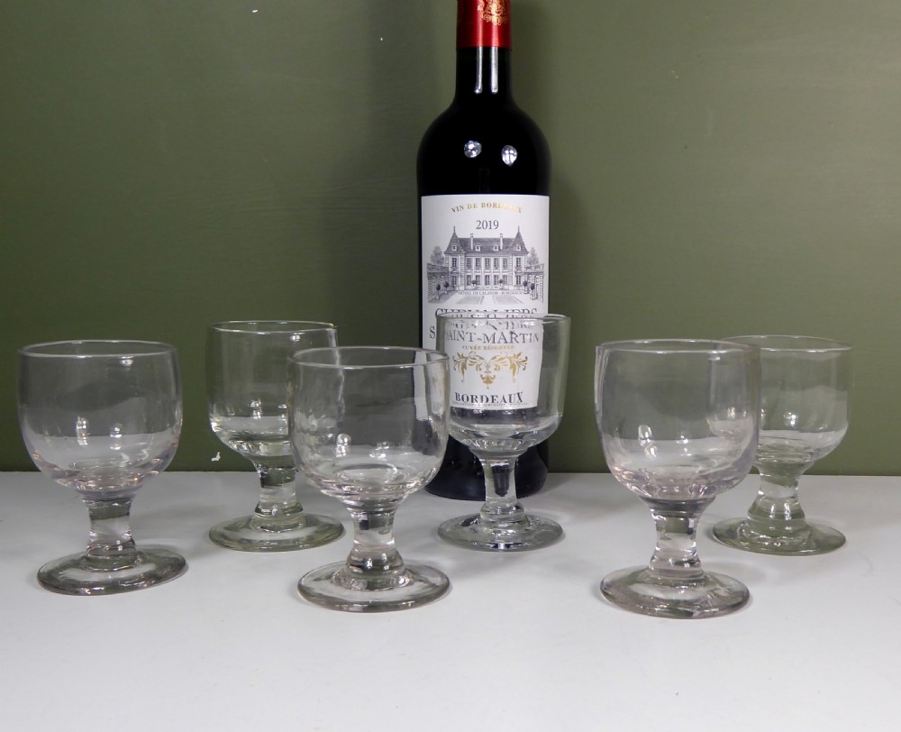 COLLECTION OF 6 EARLY 19TH C WINE GLASSES View II