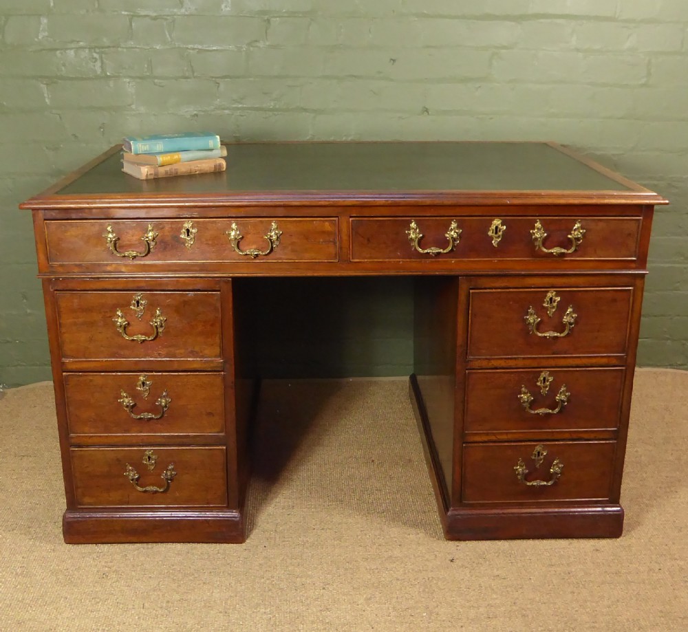 GEORGE III MAHOGANY PEDESTAL DESK