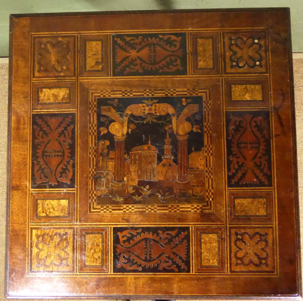 19TH C WALNUT INLAID TABLE View III